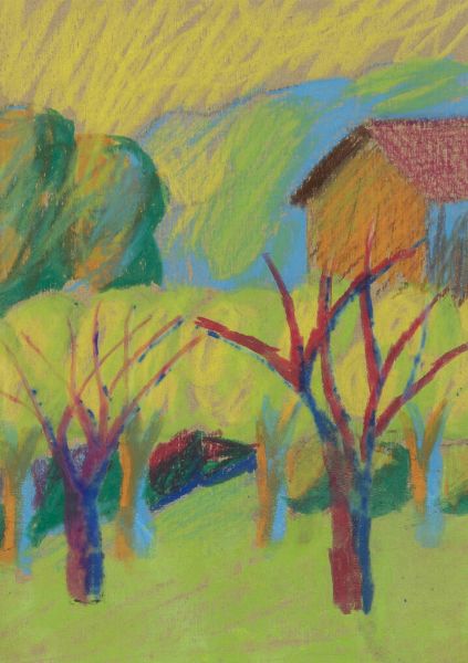 SALVO (Mangione Salvatore) Leonforte (EN) 1947 - 2015 Torino : Paesaggio di campagna 1992  - Asta Asta 212 Dipinti - Associazione Nazionale - Case d'Asta italiane