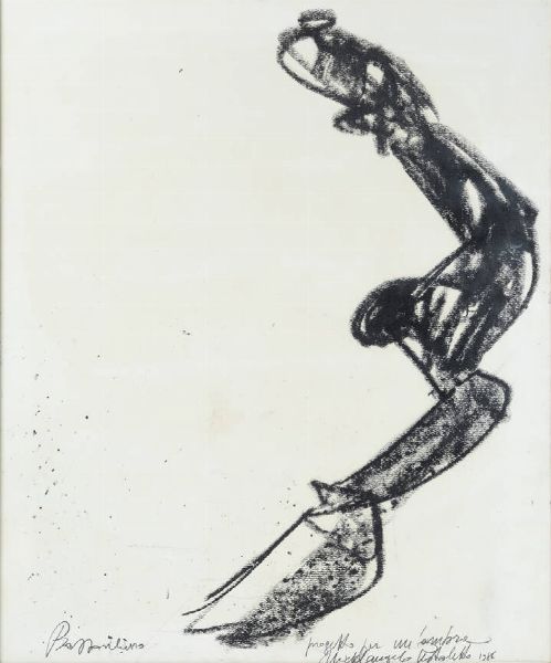 MICHELANGELO PISTOLETTO Biella 1933 : Progetto per un'ombra 1986  - Asta Asta 212 Dipinti - Associazione Nazionale - Case d'Asta italiane