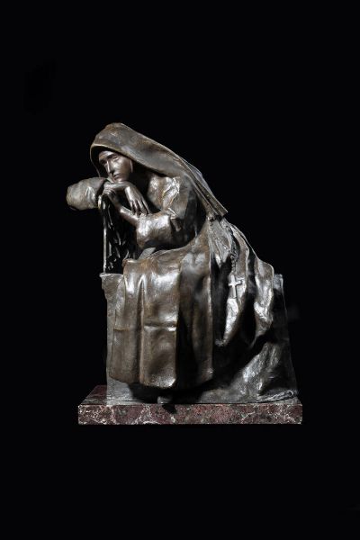 PIETRO CANONICA Moncalieri (TO) 1869 - 1959 Roma : Dopo il voto 1889  - Asta Asta 212 Dipinti - Associazione Nazionale - Case d'Asta italiane