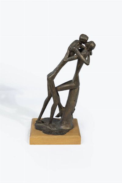 GIUSEPPE TARANTINO Palermo 1916 - 1999 Torino : Il bacio  - Asta Asta 212 Dipinti - Associazione Nazionale - Case d'Asta italiane