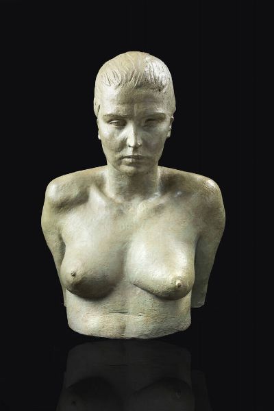 GIUSEPPE BERGOMI Brescia 1953 : Busto di fanciulla nuda 1992  - Asta Asta 212 Dipinti - Associazione Nazionale - Case d'Asta italiane
