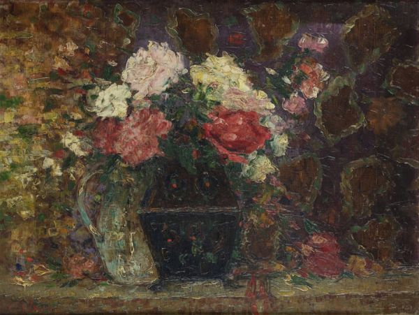 ALESSANDRO LUPO Torino 1876 - 1953 : Vasi di fiori  - Asta Asta 212 Dipinti - Associazione Nazionale - Case d'Asta italiane