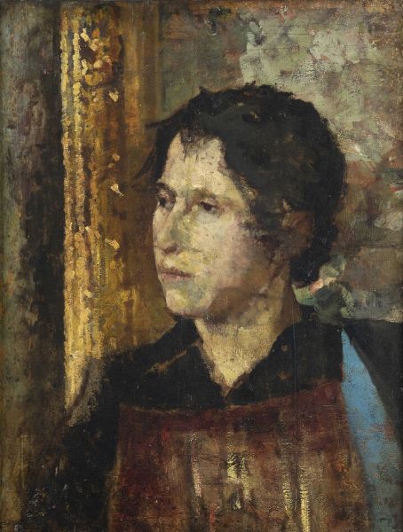 ADOLFO FERAGUTTI VISCONTI Pura (Svizzera)1850 -1924 Milano : Figura 1900 (?)  - Asta Asta 212 Dipinti - Associazione Nazionale - Case d'Asta italiane