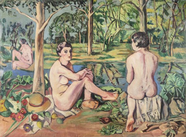 ALBINO GALVANO Torino 1907 - 1990 : Bagnanti 1932  - Asta Asta 212 Dipinti - Associazione Nazionale - Case d'Asta italiane