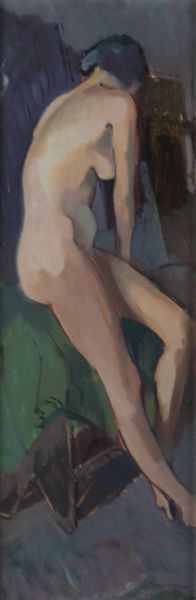 ITALO CREMONA Cozzo Lomellina (PV) 1905 - 1979 Torino : Nudo di profilo 1955  - Asta Asta 212 Dipinti - Associazione Nazionale - Case d'Asta italiane