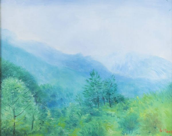 UMBERTO LILLONI Milano 1898 - 1980 : Paesaggio 1964  - Asta Asta 212 Dipinti - Associazione Nazionale - Case d'Asta italiane