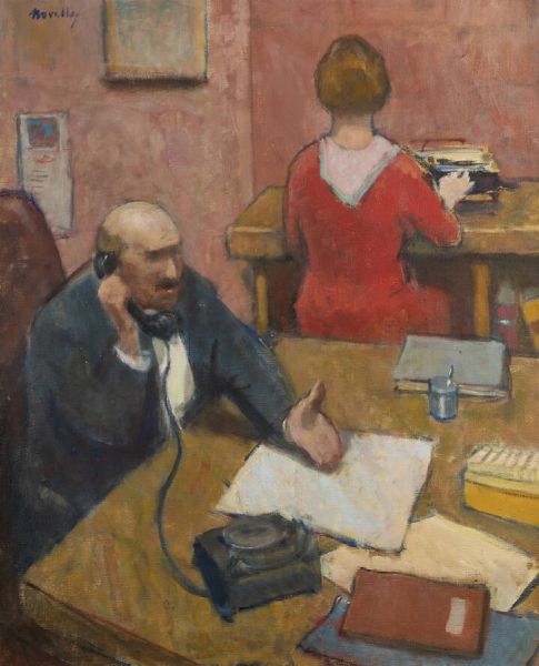 GIUSEPPE NOVELLO Codogno 1897- 1988 : Capoufficio 1982  - Asta Asta 212 Dipinti - Associazione Nazionale - Case d'Asta italiane