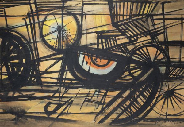 LUIGI SPAZZAPAN Gradisca d'Isonzo (GO) 1889 - 1958 Torino : Composizione con cocomero  - Asta Asta 212 Dipinti - Associazione Nazionale - Case d'Asta italiane