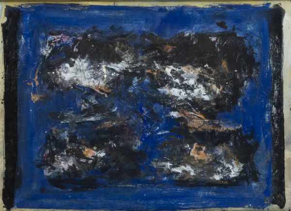 LUIGI SPAZZAPAN Gradisca d'Isonzo (GO) 1889 - 1958 Torino : Senza titolo (composizione astratta) 1957 c.a.  - Asta Asta 212 Dipinti - Associazione Nazionale - Case d'Asta italiane