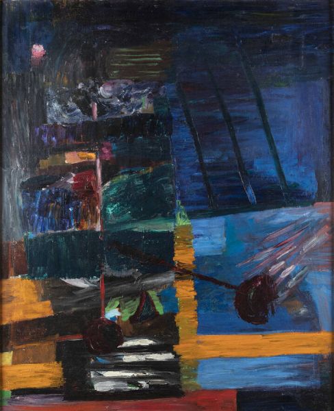 BRUNO CASSINARI Piacenza (PC) 1912 - 1992 Milano : Dalla finestra 1959  - Asta Asta 212 Dipinti - Associazione Nazionale - Case d'Asta italiane