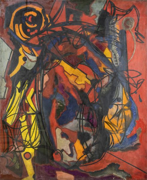 ALBINO GALVANO Torino 1907 - 1990 : Composizione 1953  - Asta Asta 212 Dipinti - Associazione Nazionale - Case d'Asta italiane