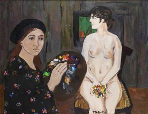 FRANCESCO TABUSSO Sesto San Giovanni (MI) 1930 - 2012 Torino - La pittrice