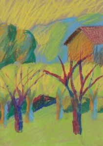 SALVO (Mangione Salvatore) Leonforte (EN) 1947 - 2015 Torino - Paesaggio di campagna 1992