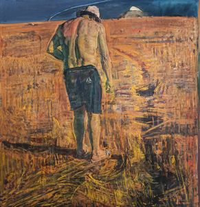 GIOVANNI LA COGNATA Comiso (Ragusa) 1954 - Uomo nel paesaggio 1998