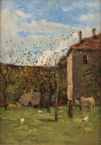 ENRICO REYCEND Torino 1855 - 1928 - In campagna