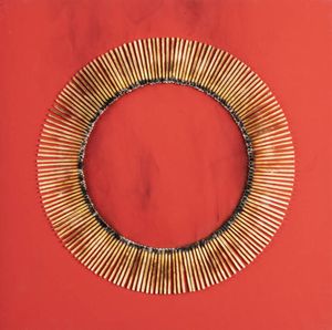 BERNARD AUBERTIN Fontenay-aux-Roses (Francia) 1934 - 2015 Reutlingen (Germania) - Dessin de feu sur tableau rouge 2010