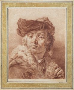GIOVANNI BATTISTA PIAZZETTA Pietrarossa (VE) 1682 - 1754 Venezia - Uomo con pelliccia