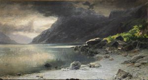 SILVIO POMA Trescore Balneario (BG) 1840 - 1932 Turate (CO) - Paesaggio lacustre
