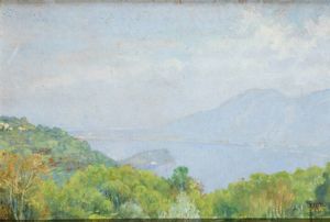 GIOVANNI GIANI Torino 1866 - 1937 - Lago di Como - Bellagio