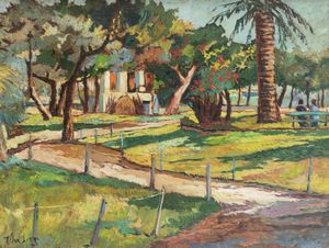 ULVI LIEGI (Luigi Levi) Livorno 1859 - 1939 - Casetta nel parco