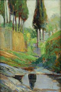 GIUSEPPE SACHERI Genova 1863 - 1950 Pianfei (CN) - Al laghetto