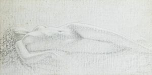MARIO REVIGLIONE Torino 1883 - 1965 - Nudo disteso 1936