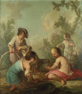 PITTORE NON IDENTIFICATO - Giochi di fanciulli 1748