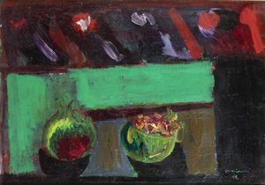 BRUNO CASSINARI Piacenza (PC) 1912 - 1992 Milano - Natura morta 1962