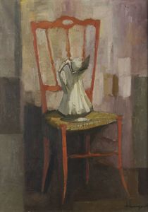 TRENTO LONGARETTI Treviglio (BG) 1916 - 2017 Bergamo - Seggiola ross con brocca 1963