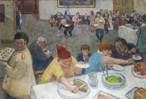 GIUSEPPE NOVELLO Codogno 1897- 1988 - Pranzo in piedi 1982