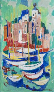 ENRICO PAULUCCI Genova 1901 - 1999 Torino - Barche primi anni '50