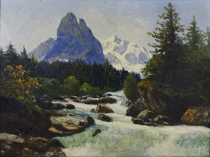 Scuola svizzera della met del XX secolo - Paesaggio montano