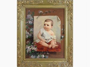 L. Narjoud - Ritratto di bambino 1890