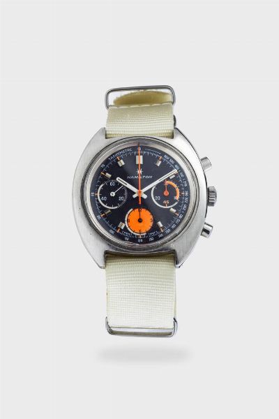 HAMILTON : Mod. Cronografo a tre contatori  ref. 640001/3  anni '70  - Asta Asta 213 Orologi - Associazione Nazionale - Case d'Asta italiane