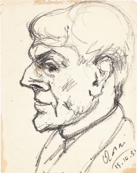 Ritratto di uomo di profilo  - Asta Arte Moderna e Contemporanea - Associazione Nazionale - Case d'Asta italiane