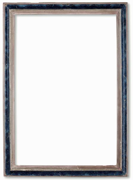 Cornice in legno laccato a finto lapislazzulo, Marche XVIII secolo  - Asta Cornici antiche - Associazione Nazionale - Case d'Asta italiane
