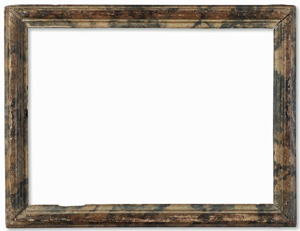 Cornice in legno laccato a finto marmo. Marche XVIII secolo  - Asta Cornici antiche - Associazione Nazionale - Case d'Asta italiane