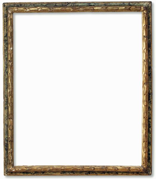 Cornice in legno laccato a finto marmo e dorato. Marche XVIII secolo  - Asta Cornici antiche - Associazione Nazionale - Case d'Asta italiane