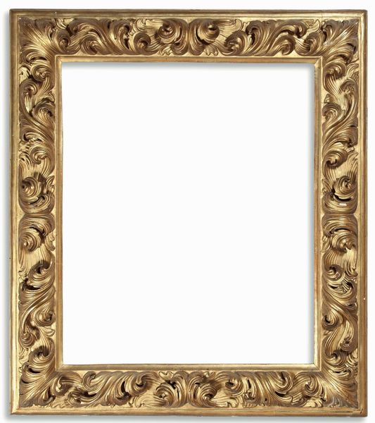 Cornice in legno intagliato e dorato. Veneto XIX secolo  - Asta Cornici antiche - Associazione Nazionale - Case d'Asta italiane