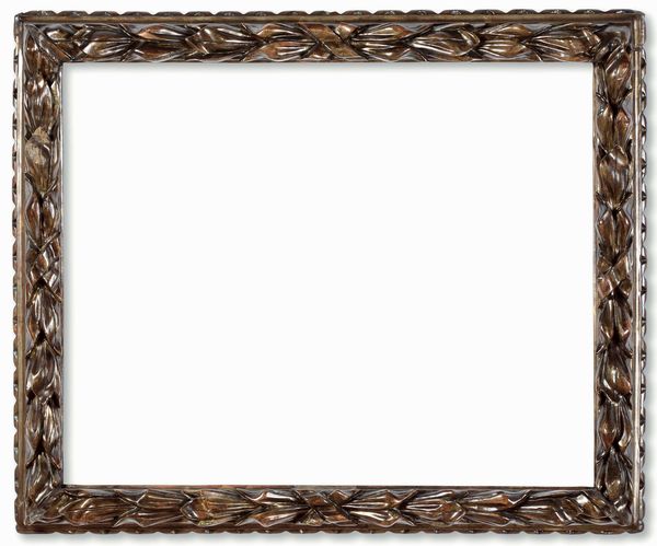 Cornice intagliata e argentata con festoni floreali, Italia fine XVIII secolo  - Asta Cornici antiche - Associazione Nazionale - Case d'Asta italiane