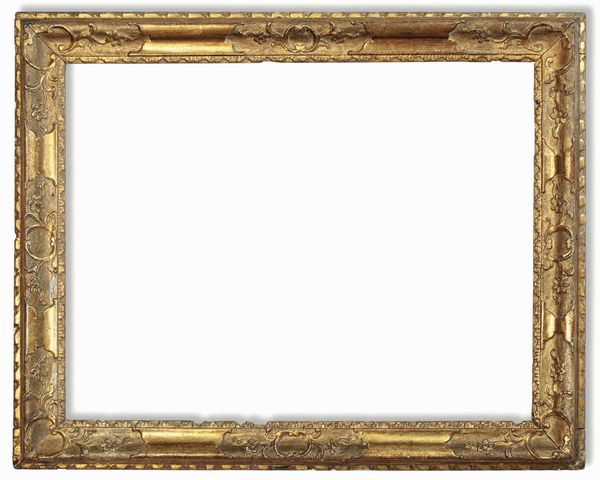 Cornice in legno dorato e bulinato. Venezia XVIII secolo  - Asta Cornici antiche - Associazione Nazionale - Case d'Asta italiane