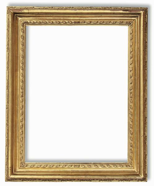 Cornice a due ordini di intaglio dorata. Piemonte XVIII secolo  - Asta Cornici antiche - Associazione Nazionale - Case d'Asta italiane