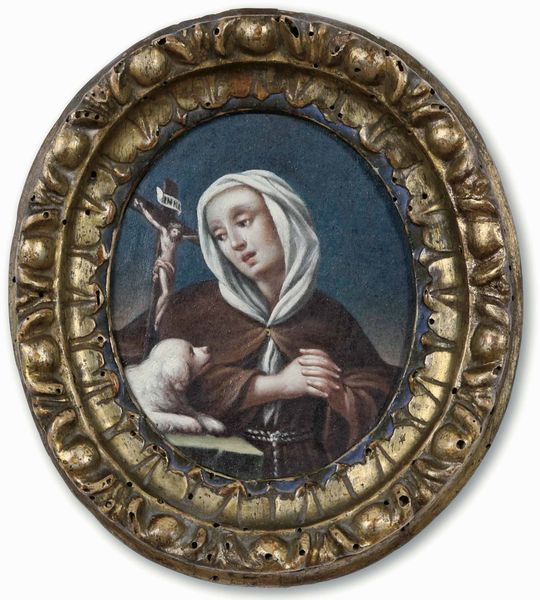 Piccola cornice ovale a mecca, Emilia XVIII secolo  - Asta Cornici antiche - Associazione Nazionale - Case d'Asta italiane