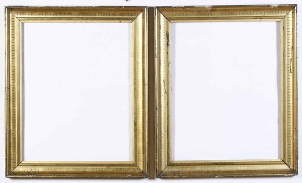 Coppia di cornici dorate  - Asta Cornici antiche - Associazione Nazionale - Case d'Asta italiane