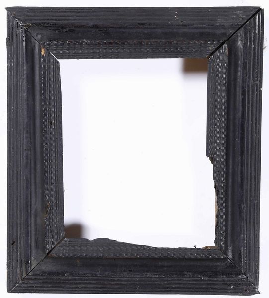 Cornice guilloch� in legno ebanizzato, Lombardia XVII secolo  - Asta Cornici antiche - Associazione Nazionale - Case d'Asta italiane