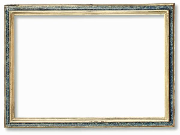 Cornice laccata finto lapislazzulo con profili argentati, Marche XVIII secolo  - Asta Cornici antiche - Associazione Nazionale - Case d'Asta italiane