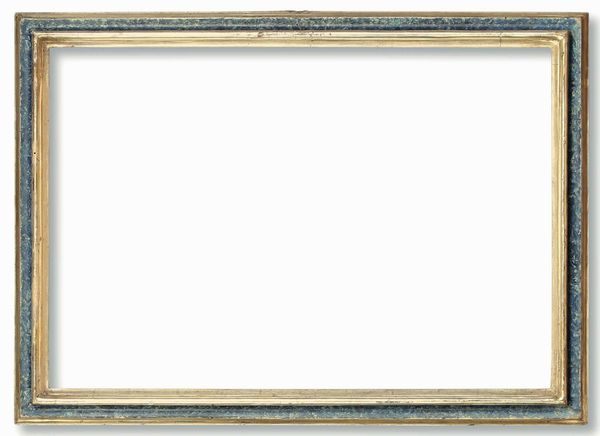 Cornice laccata finto lapislazzulo con profili argentati, Marche XVIII secolo  - Asta Cornici antiche - Associazione Nazionale - Case d'Asta italiane