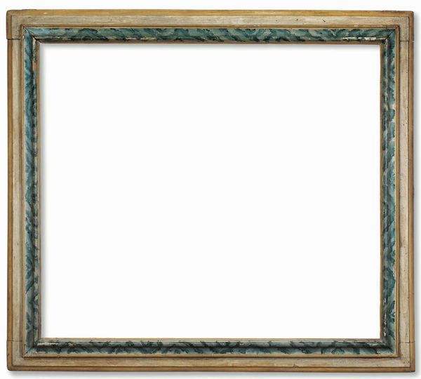 Cornice modanata �Salvator Rosa� in legno laccato con profili dorati. Italia centrale XVIII secolo  - Asta Cornici antiche - Associazione Nazionale - Case d'Asta italiane