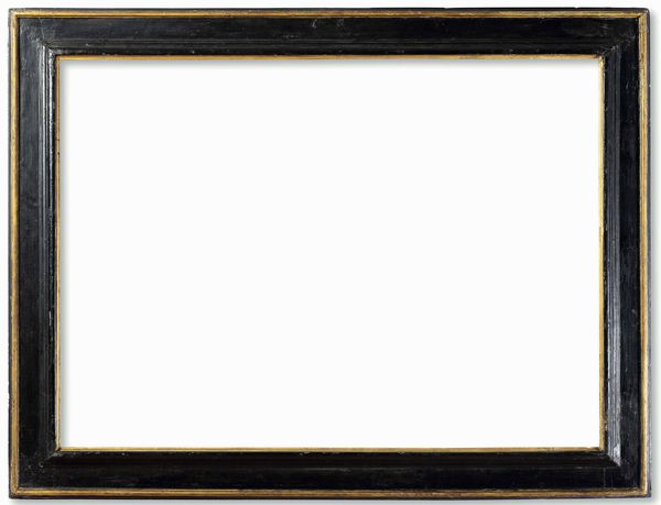 Cornice a cassetta in legno ebanizzato con profili dorati. Toscana XVII secolo  - Asta Cornici antiche - Associazione Nazionale - Case d'Asta italiane