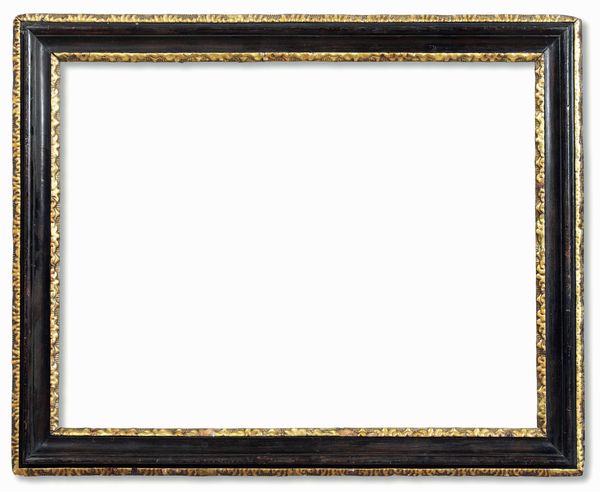 Cornice in legno ebanizzato con profili dorati. Alto Veneto XVIII secolo  - Asta Cornici antiche - Associazione Nazionale - Case d'Asta italiane